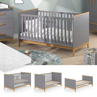 Vitalispa Lettino per bambini Grigio 70x140 cm con materasso