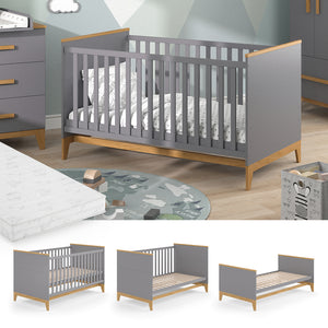 Vitalispa Lettino per bambini Grigio 70x140 cm con materasso