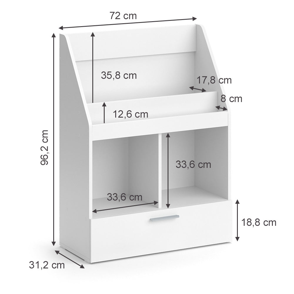 Vicco Libreria bambini Bianco 72 x 96.2 cm con cassetto