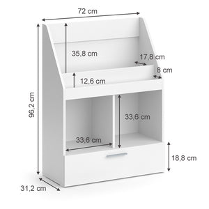Vicco Libreria bambini Bianco 72 x 96.2 cm con cassetto