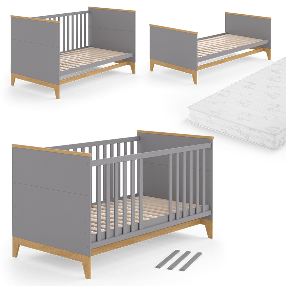 Vitalispa Lettino per bambini Grigio 70x140 cm con materasso