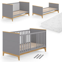 Vitalispa Lettino per bambini Grigio 70x140 cm con materasso