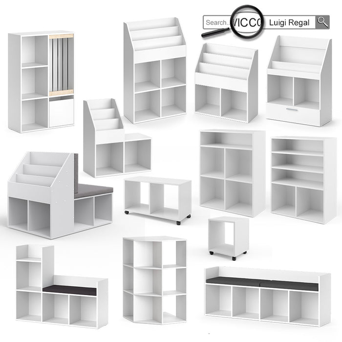 Vicco Libreria bambini Bianco 72 x 96.2 cm con cassetto
