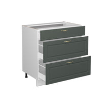 Vicco Mobiletto base per cucina Verde-oro Country House 80 cm con 3 cassetti, PL Rovere