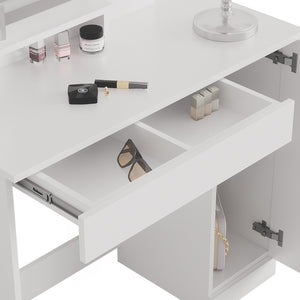 Vicco Tavolo da toeletta Bianco 90 cm con specchio a LED