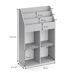Vicco Libreria bambini Grigio 72 x 114.2 cm