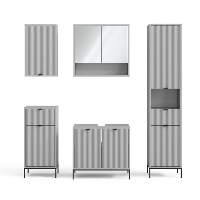 Vicco Set di mobili da bagno Grigio 5 parti