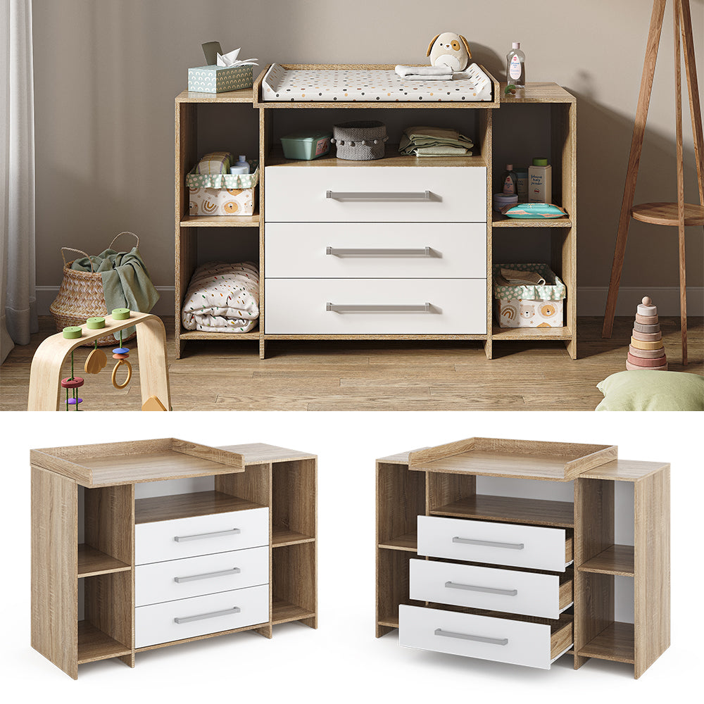 Vicco Fasciatoio Sonoma 143 x 100 cm XL con cassetti