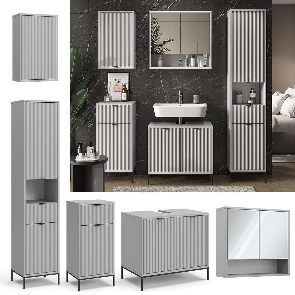 Vicco Set di mobili da bagno Grigio 5 parti