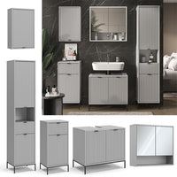 Vicco Set di mobili da bagno Grigio 5 parti