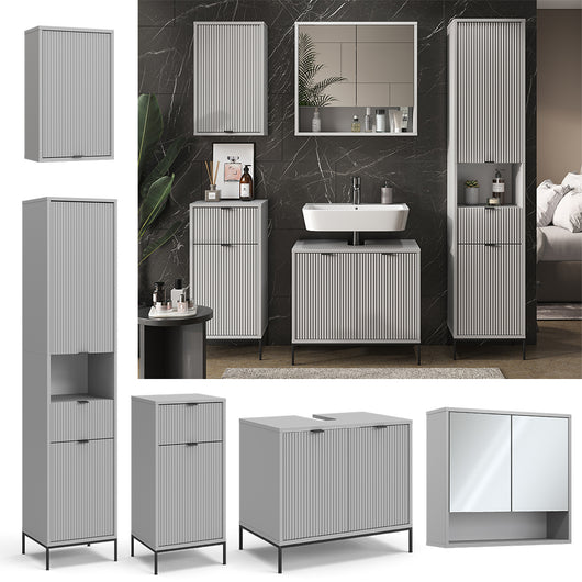 Vicco Set di mobili da bagno Grigio 5 parti