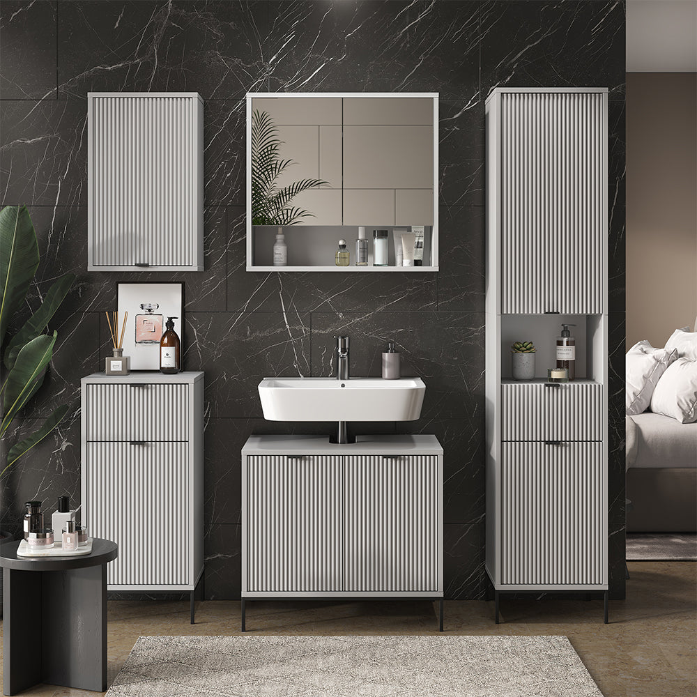 Vicco Set di mobili da bagno Grigio 5 parti