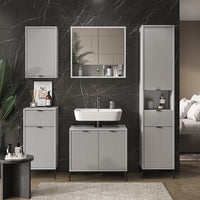 Vicco Set di mobili da bagno Grigio 5 parti
