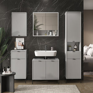 Vicco Set di mobili da bagno Grigio 5 parti