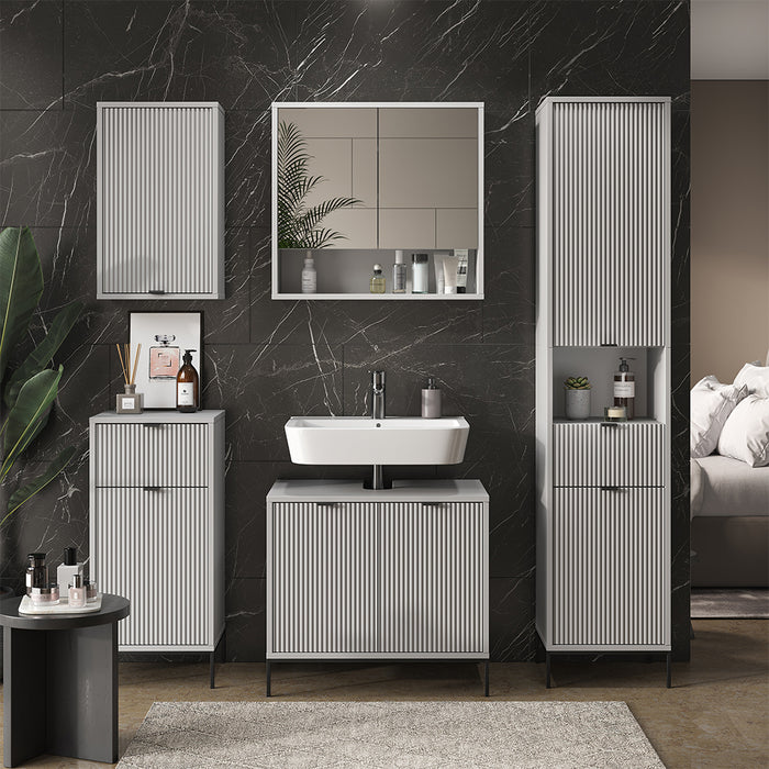 Vicco Set di mobili da bagno Grigio 5 parti