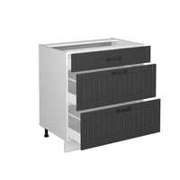 Vicco Mobiletto base per cucina Antracite casa di campagna 80 cm con 3 cassetti, PL Rovere