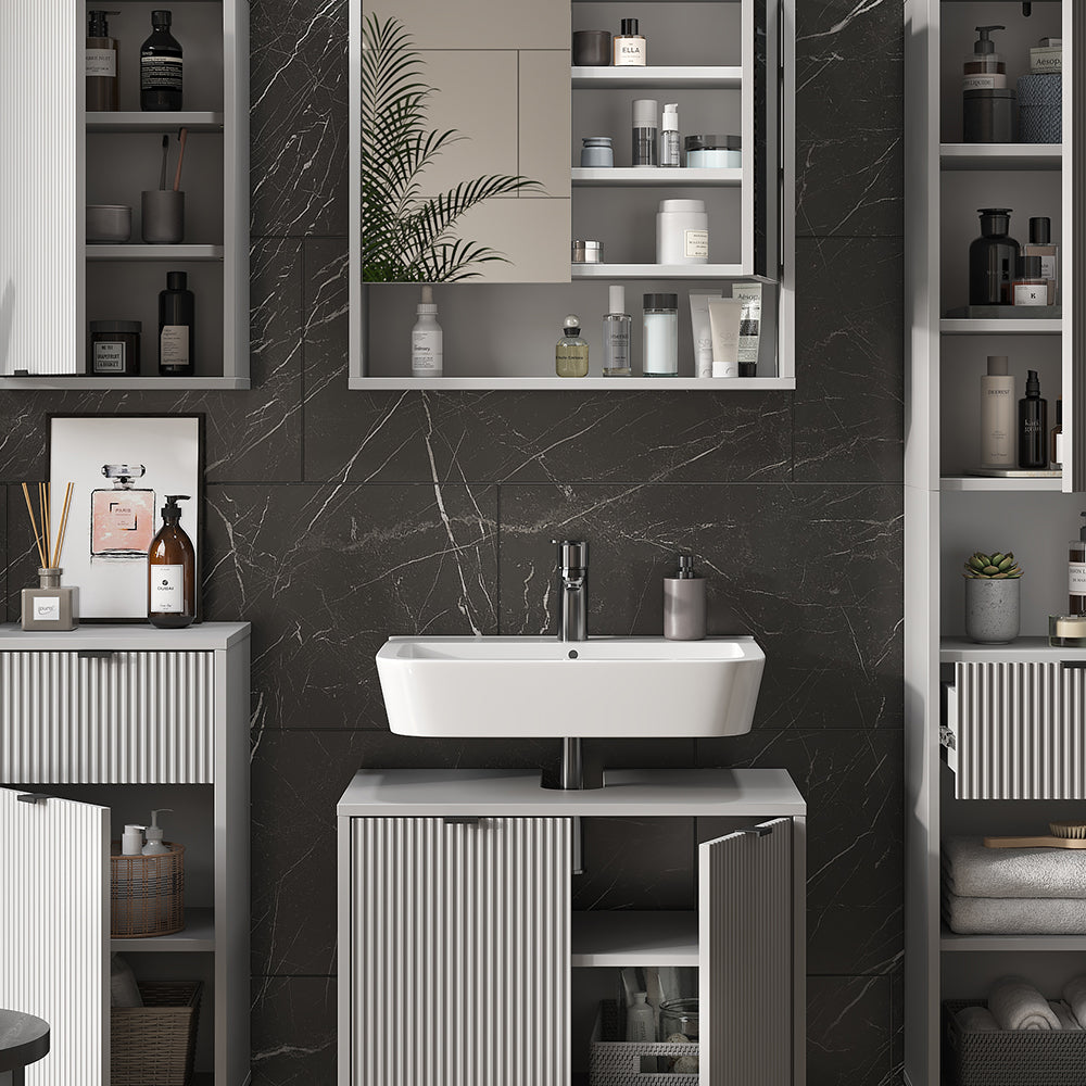 Vicco Set di mobili da bagno Grigio 5 parti