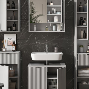 Vicco Set di mobili da bagno Grigio 5 parti