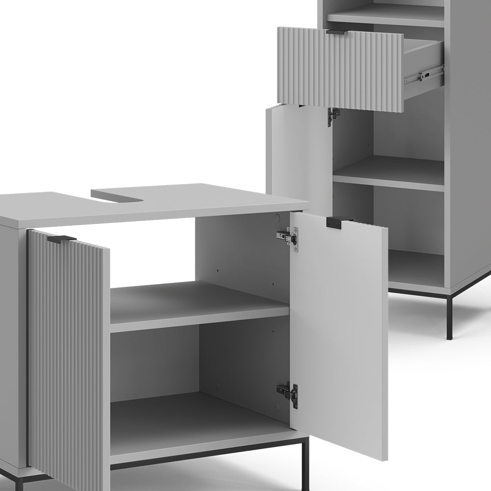 Vicco Set di mobili da bagno Grigio 5 parti