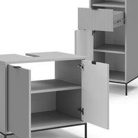 Vicco Set di mobili da bagno Grigio 5 parti