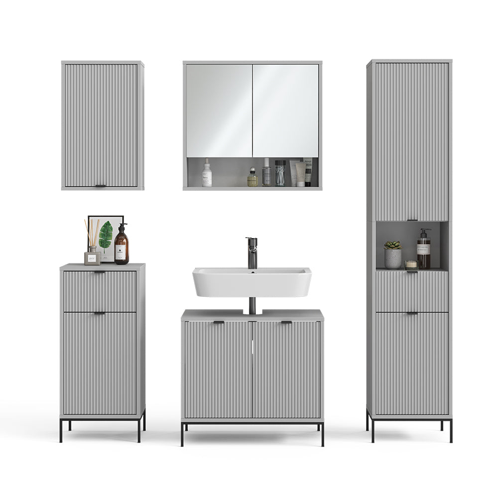 Vicco Set di mobili da bagno Grigio 5 parti