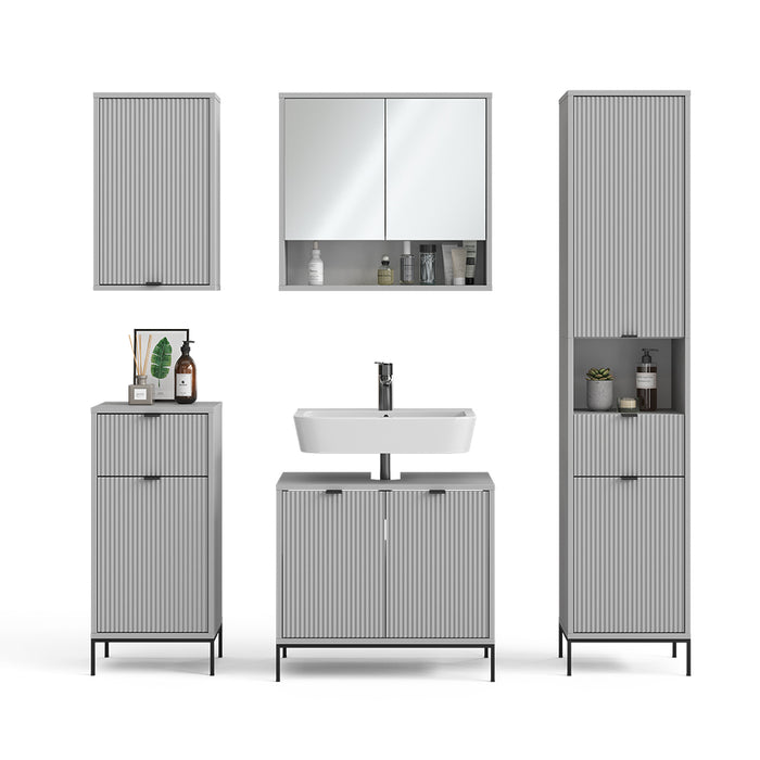Vicco Set di mobili da bagno Grigio 5 parti