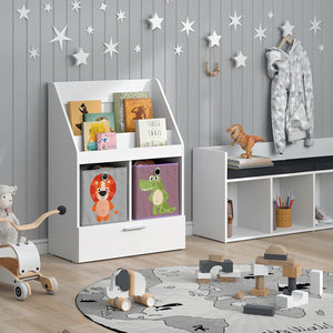 Vicco Libreria bambini Bianco 31.2 x 96.2 cm con cassetto e 2 scatole pieghevoli opt.4