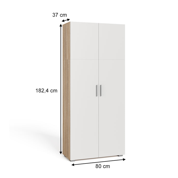 Vicco Scaffale per file Bianco/Sonoma 80 x 182.4 cm