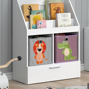 Vicco Libreria bambini Bianco 31.2 x 96.2 cm con cassetto e 2 scatole pieghevoli opt.4