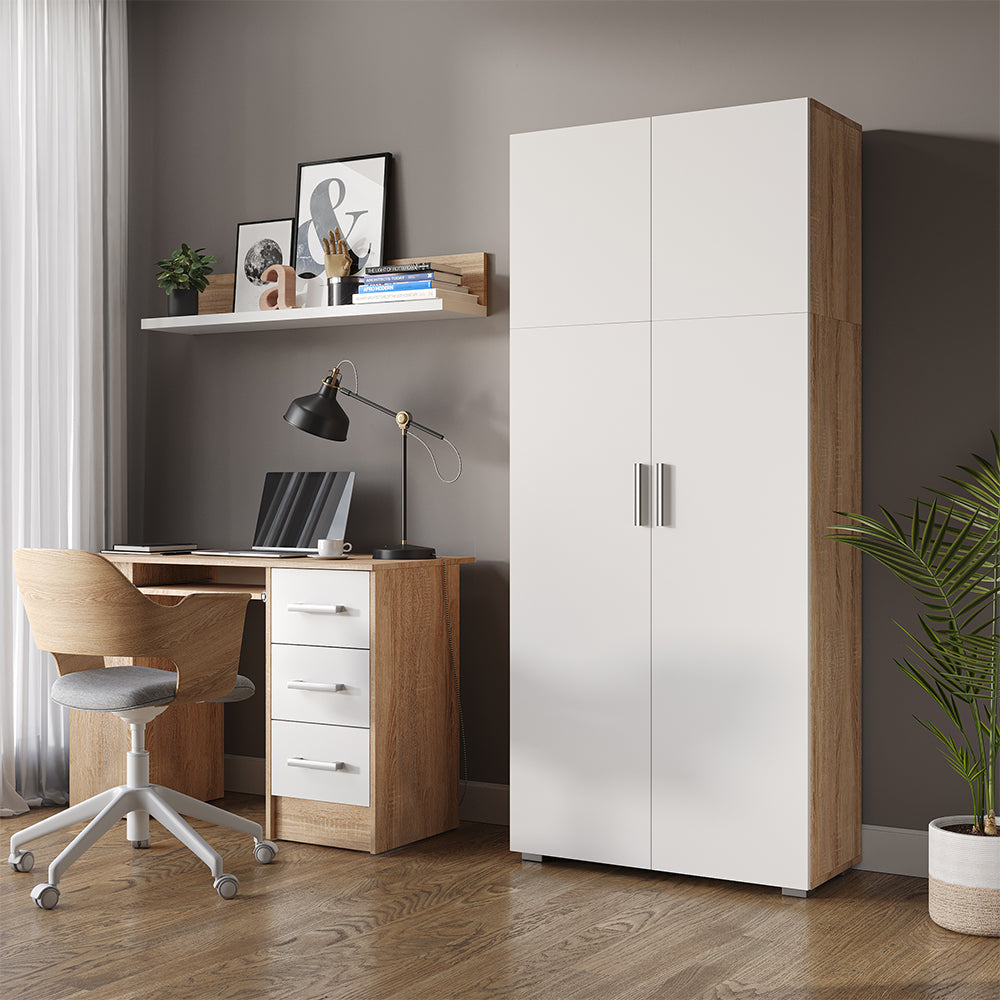 Vicco Scaffale per file Bianco/Sonoma 80 x 182.4 cm