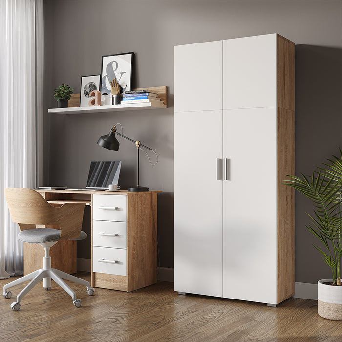 Vicco Scaffale per file Bianco/Sonoma 80 x 182.4 cm