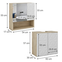 Vicco Set di mobili da bagno Bianco 2 parti