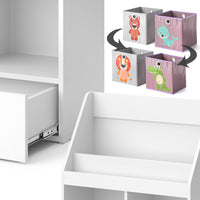 Vicco Libreria bambini Bianco 31.2 x 96.2 cm con cassetto e 2 scatole pieghevoli opt.4
