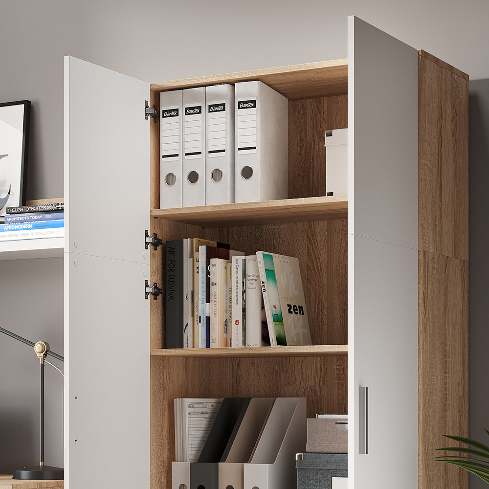 Vicco Scaffale per file Bianco/Sonoma 80 x 182.4 cm