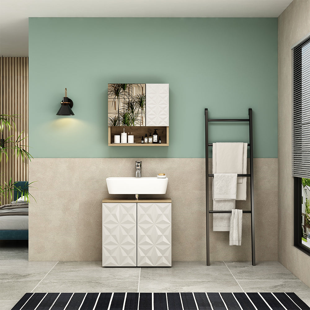 Vicco Set di mobili da bagno Bianco 2 parti