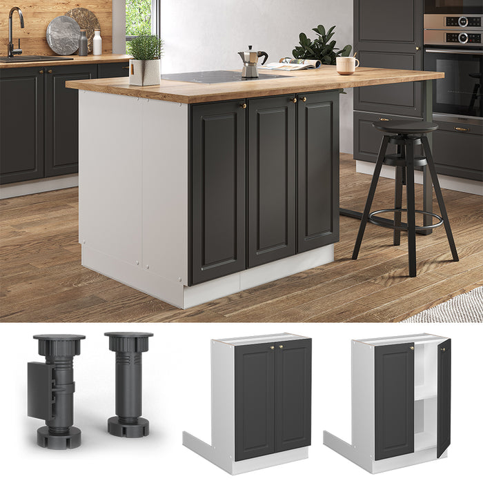 Vicco Isola cucina Landhaus antrazit-oro 60 cm senza piano di lavoro