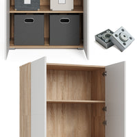 Vicco Scaffale per file Bianco/Sonoma 80 x 182.4 cm