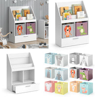 Vicco Libreria bambini Bianco 31.2 x 96.2 cm con cassetto e 2 scatole pieghevoli opt.4