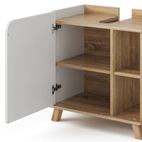 Vicco Mobile sottolavabo per bagno Sonoma/Bianco 60 x 65 cm con anta e vani a giorno
