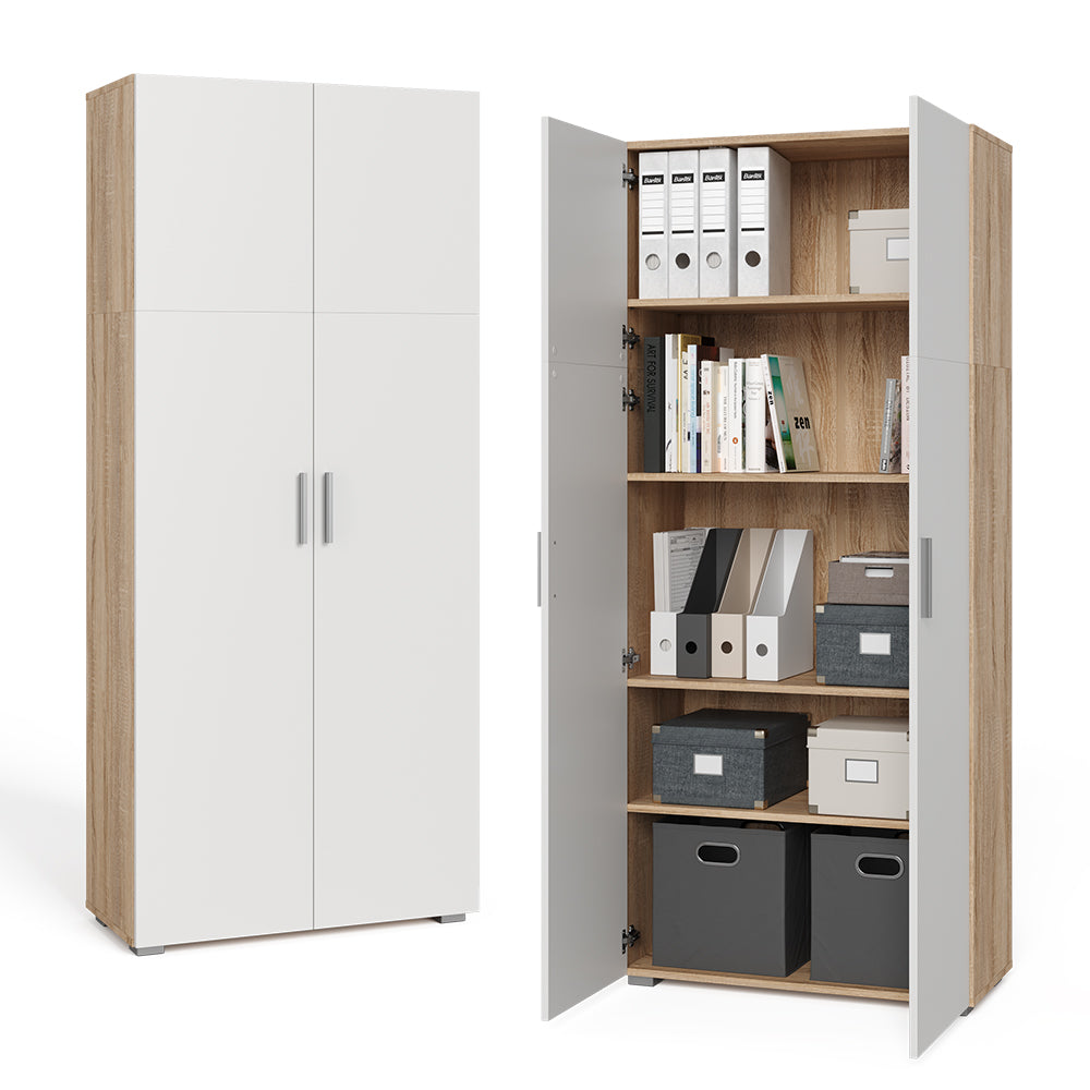 Vicco Scaffale per file Bianco/Sonoma 80 x 182.4 cm