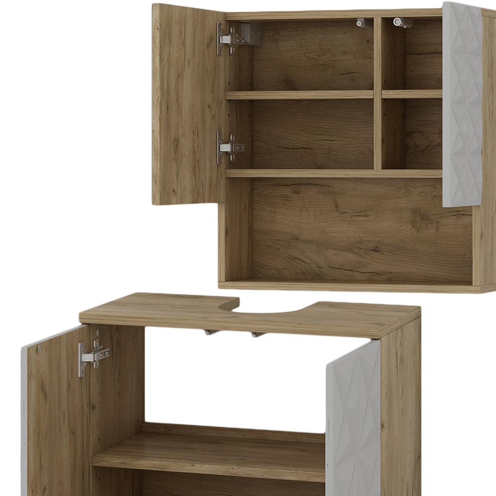 Vicco Set di mobili da bagno Bianco 2 parti