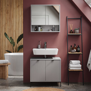 Vicco Set di mobili da bagno Grigio 2 parti