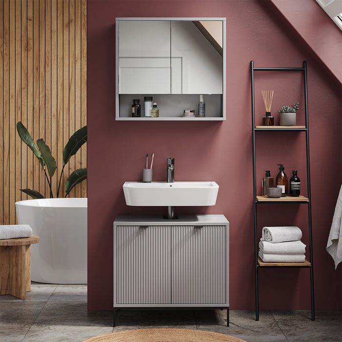 Vicco Set di mobili da bagno Grigio 2 parti