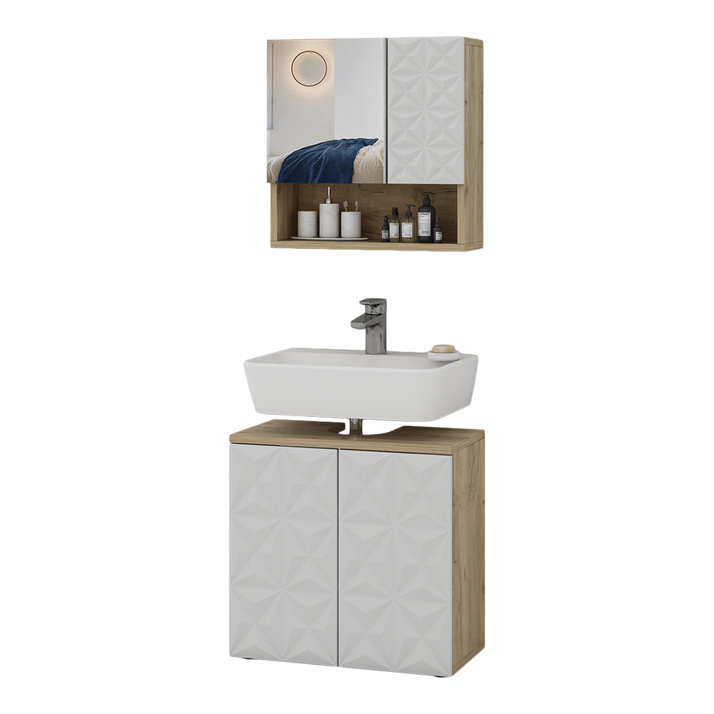 Vicco Set di mobili da bagno Bianco 2 parti