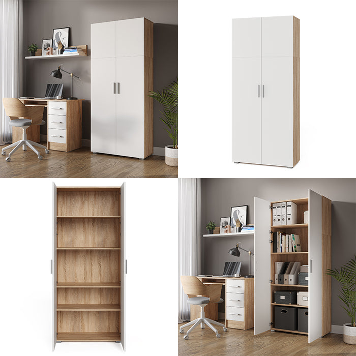 Vicco Scaffale per file Bianco/Sonoma 80 x 182.4 cm