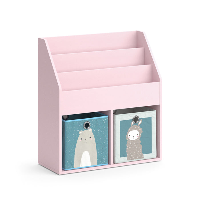 Vicco Libreria bambini rosa 72 x 79 cm con 2 scatole pieghevoli (orso, pecora)
