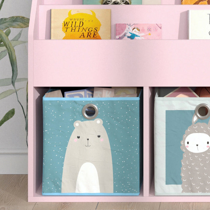 Vicco Libreria bambini rosa 72 x 79 cm con 2 scatole pieghevoli (orso, pecora)