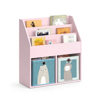 Vicco Libreria bambini rosa 72 x 79 cm con 2 scatole pieghevoli (orso, pecora)
