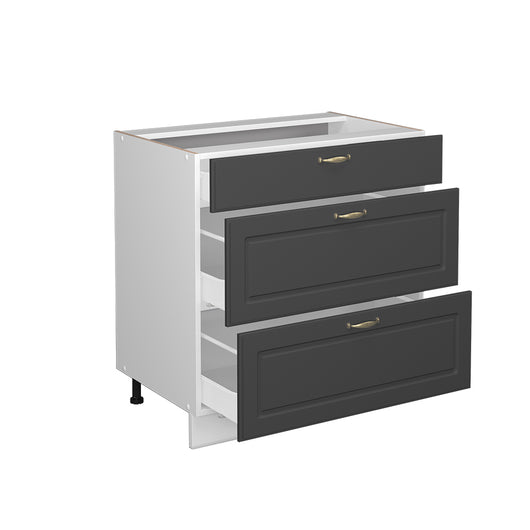 Vicco Cassettiera da bagno Antracite-oro 80 x 82 cm con 3 cassetti, senza piano di lavoro