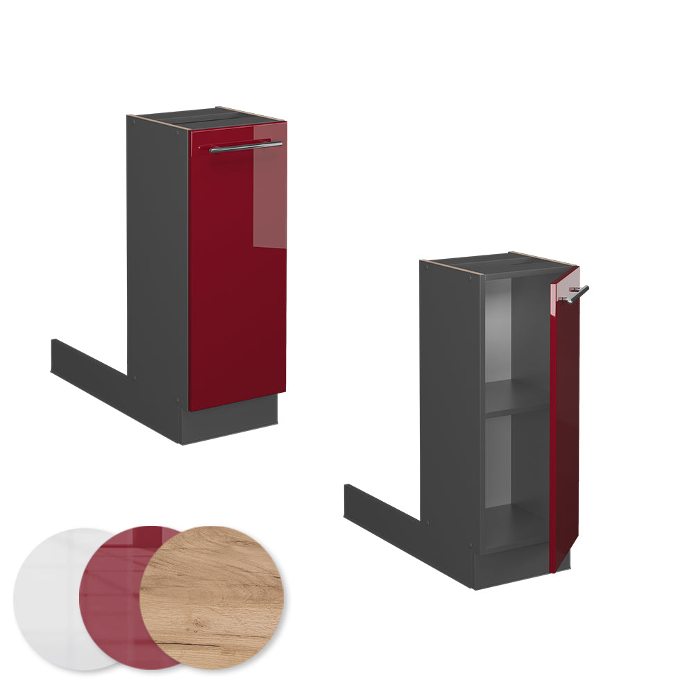 Vicco Isola cucina Rosso bordeaux lucido 30 cm senza piano di lavoro
